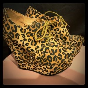 Cheetah Print Wedges